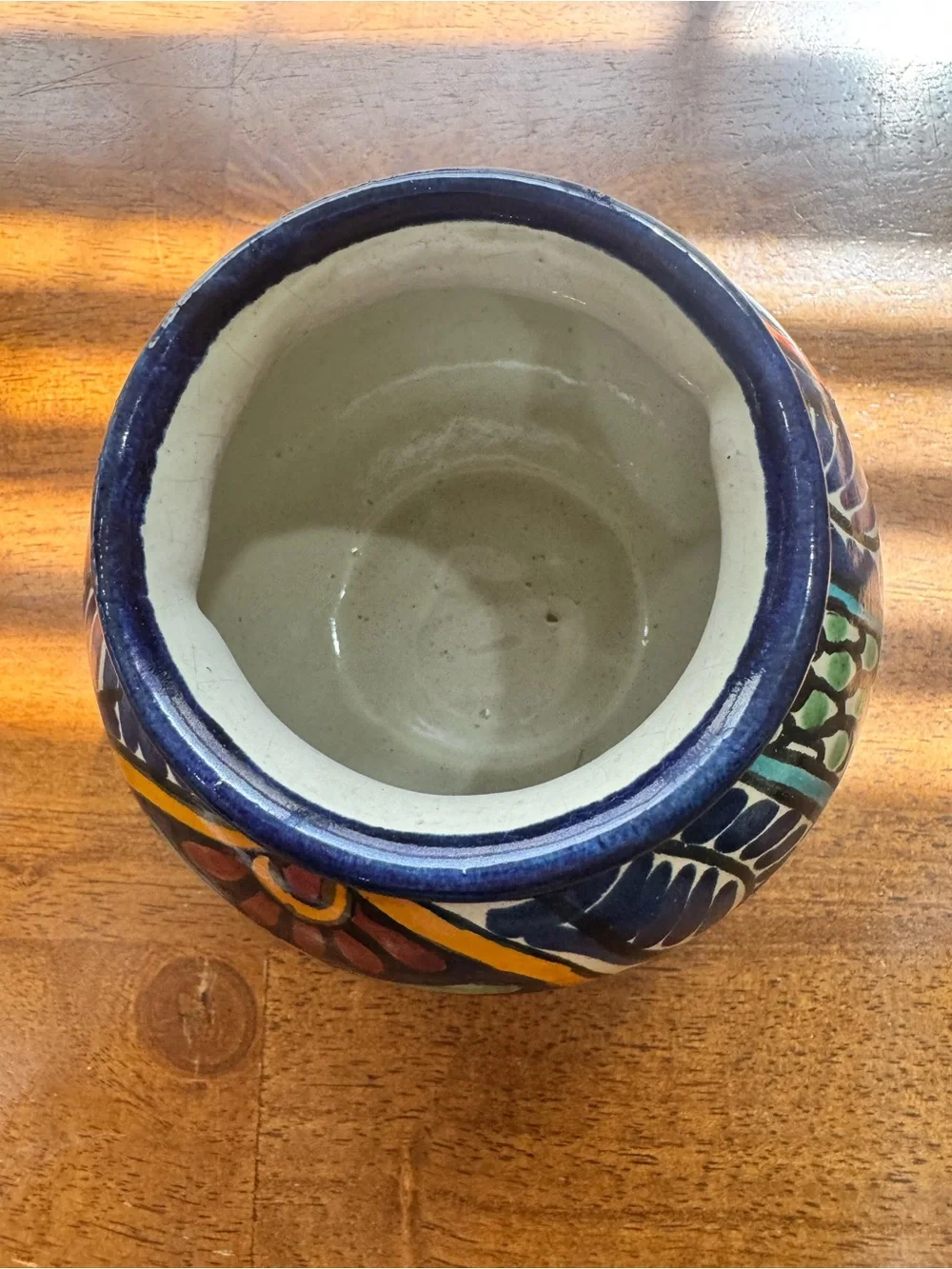 Mexican Folk Art Hand-painted Terracotta Small Vase-Mexico